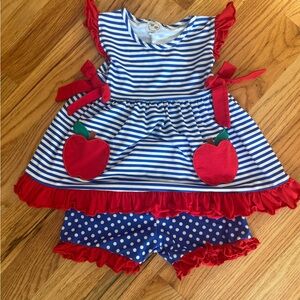 Striped Blue and Red Kids Apple Set